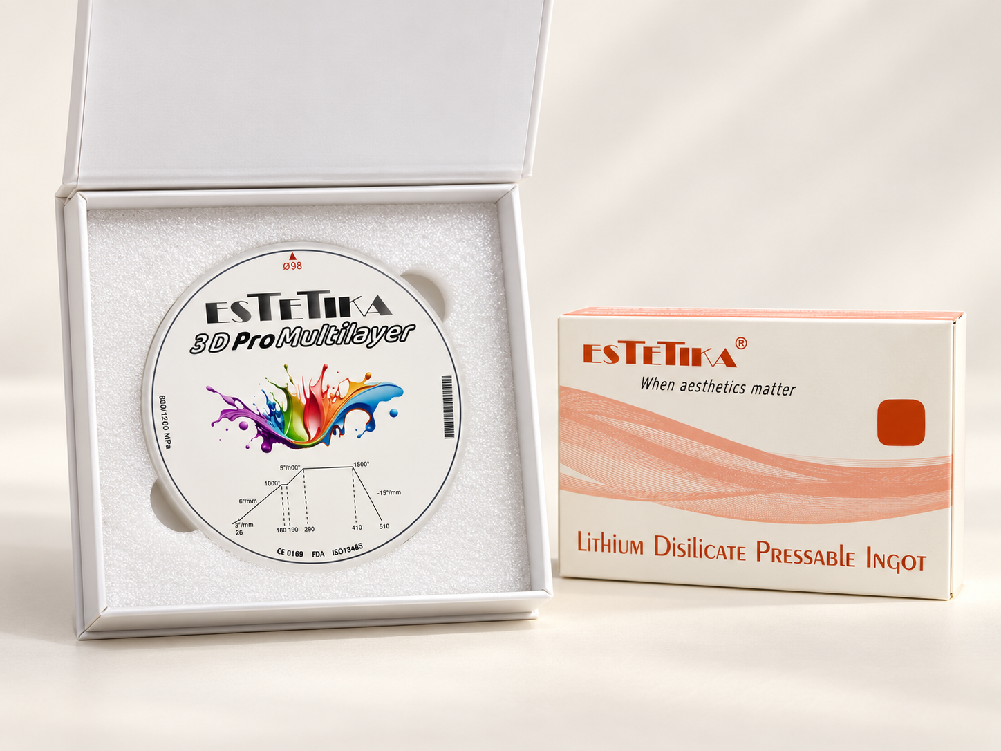 Disque ESTETIKA 3D Pro Multilayer et boîte de lingotins pressables